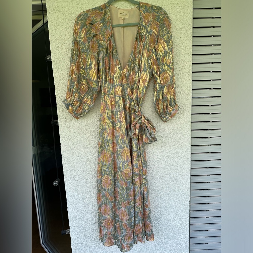 RARE Sezane Wrap dress Orchidée Dress FR36 - Picture 4 of 7